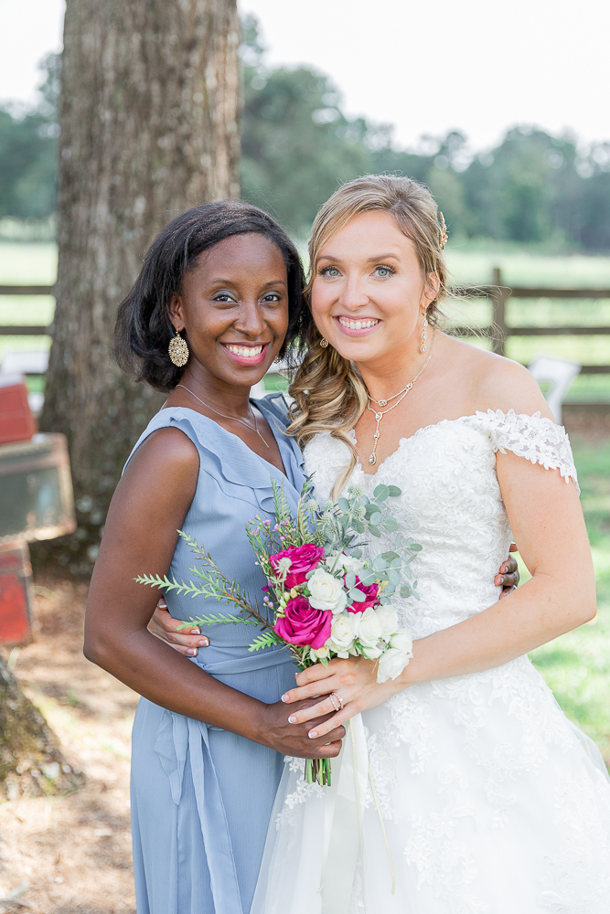 Annie Elise Photography | Bridesmaids | Dusty Blue Wedding Color | Burgundy Flowers | Radiant Bride | I do Bridal | African Bridesmaid