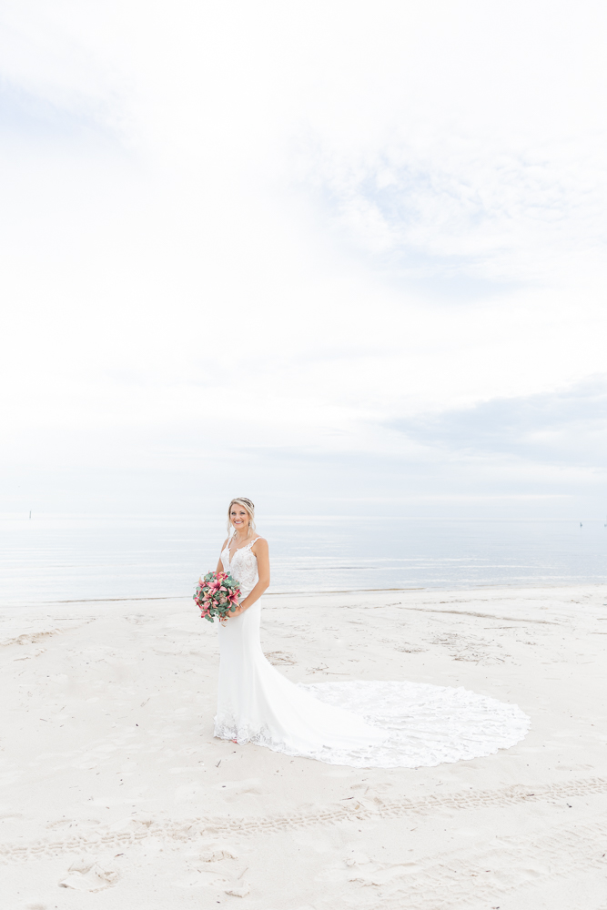 Annie Elise Photography | Beach bridal portrait | Mississippi Gulf Coast
