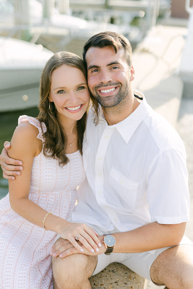 White Sheer Lace Dress | Gulfport Engagement Session