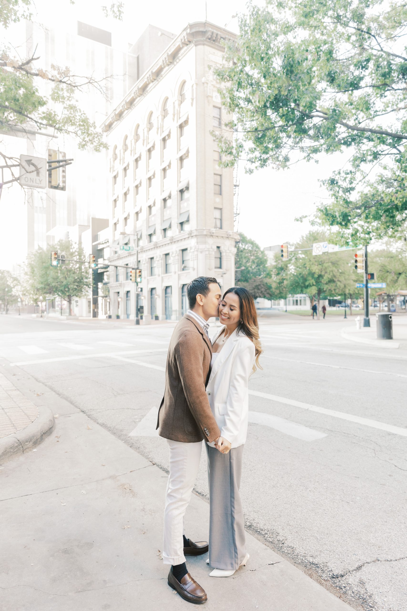 Flatrion Dallas | Power suite styled engagement session | Vietnamese American Love | Annie Elise Photography